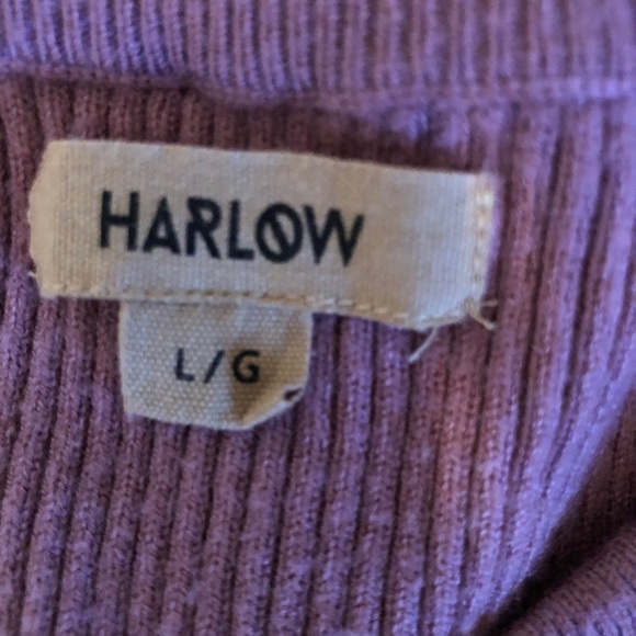 Harlow V-neck Sweater top soft rib long sleeve L - Picture 5 of 5